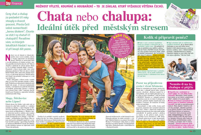 V časopise Tina o chatách a chalupách